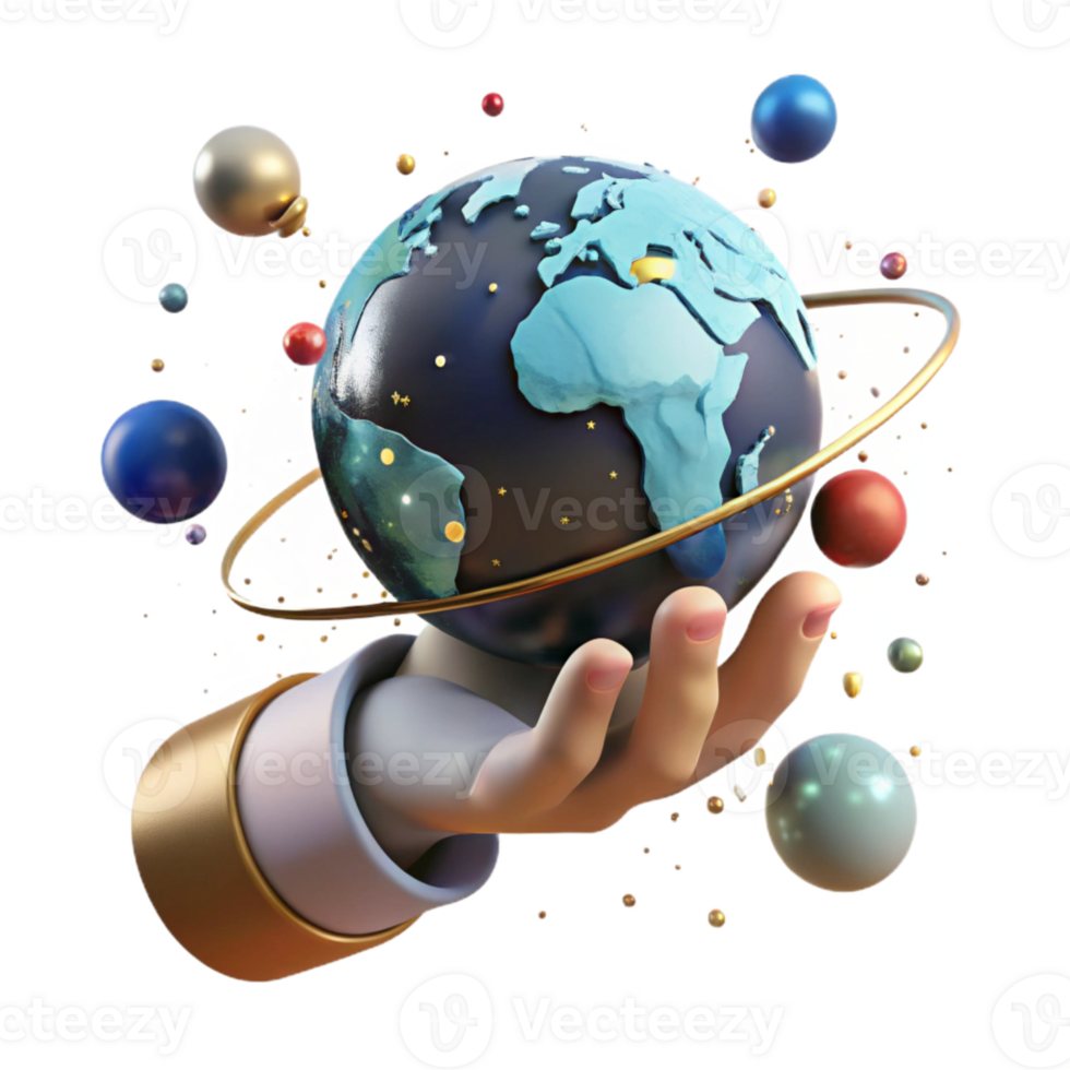 dramatic contemporary Hand Holding Earth Globe Soft Lighting Cutout high resolution png