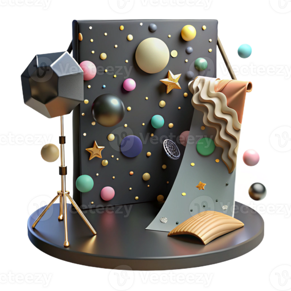 vibrant abstract Light Stand Cutout on Black high resolution png