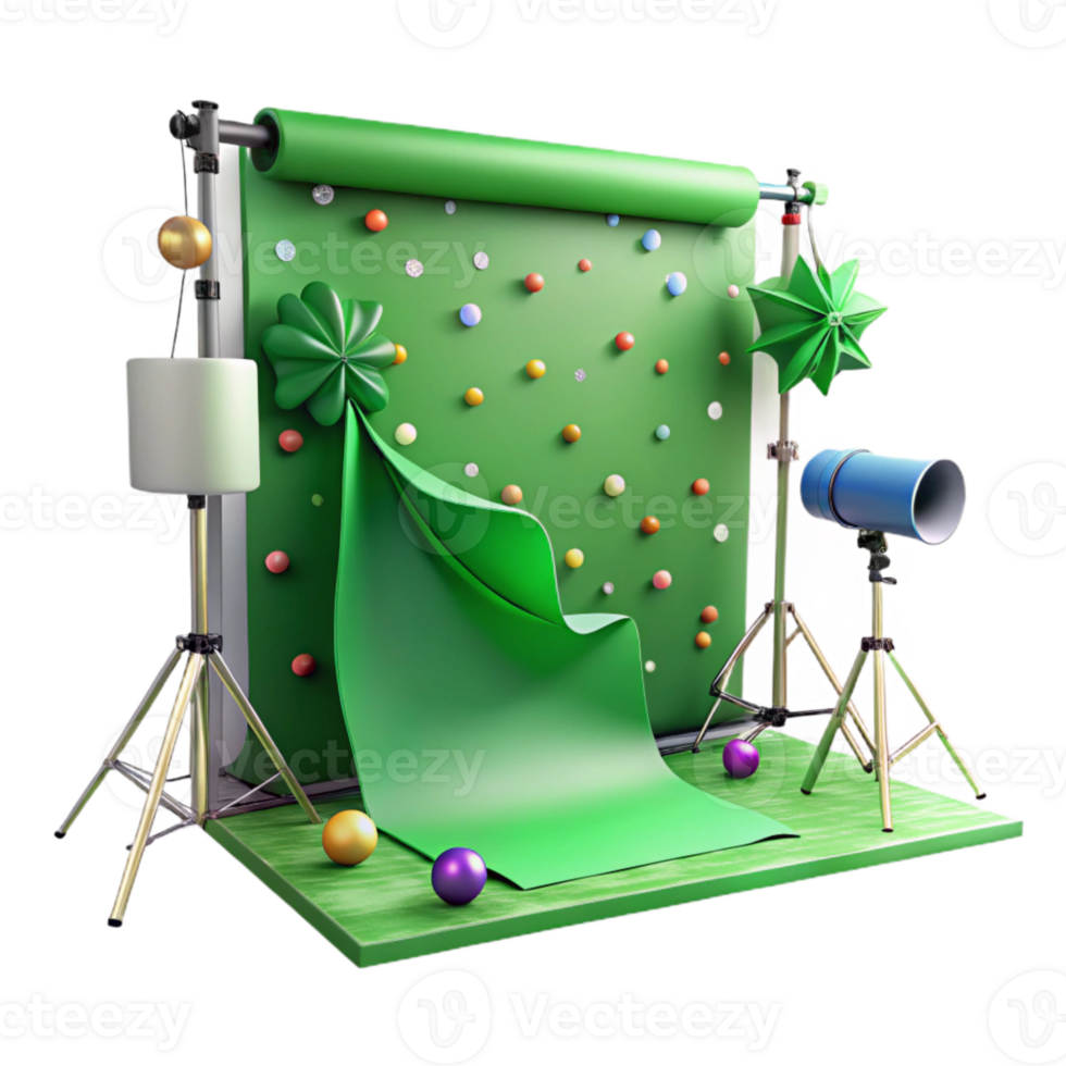 magnificent artistic Green Screen Backdrop with Stand Isolated high resolution png