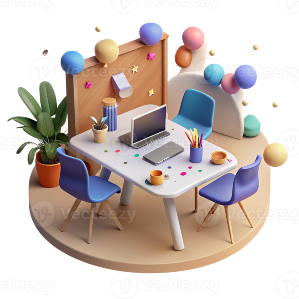 magnificent abstract Modern Office Collaboration Meeting Scene Transparent Background high quality png