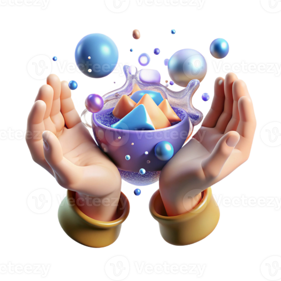 dramatic rustic Hands Cupping Water Source Soft Lighting Transparent Background high resolution png