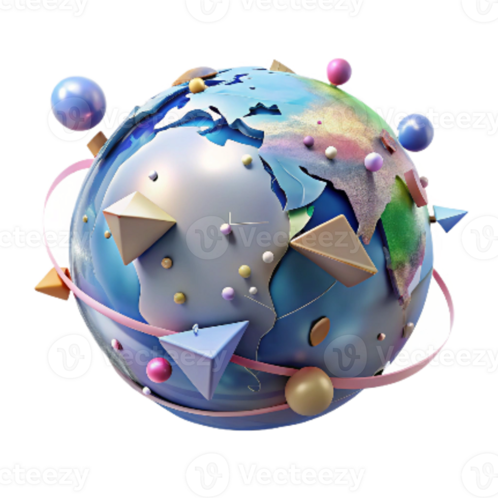 magnificent minimalist Globe with Highlighted Flight Paths Transparent professional png