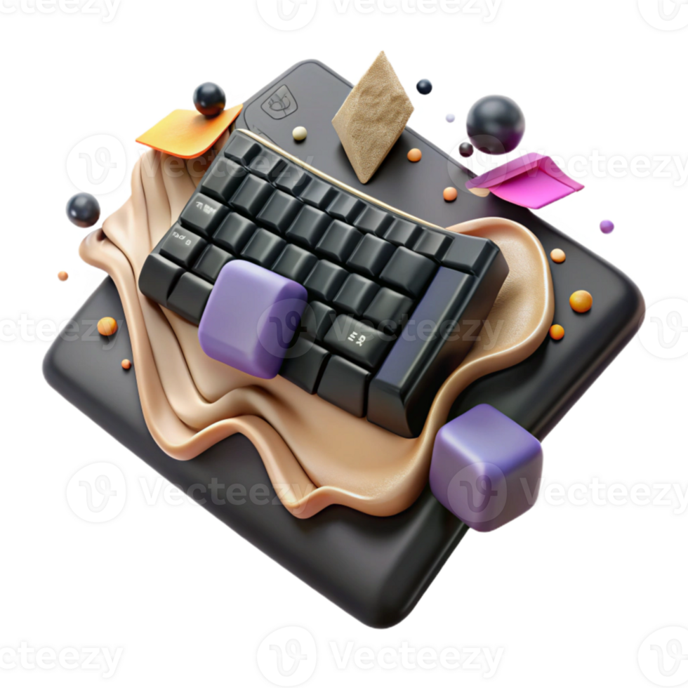 dramatic minimalist Matte Black Keyboard Cutout png