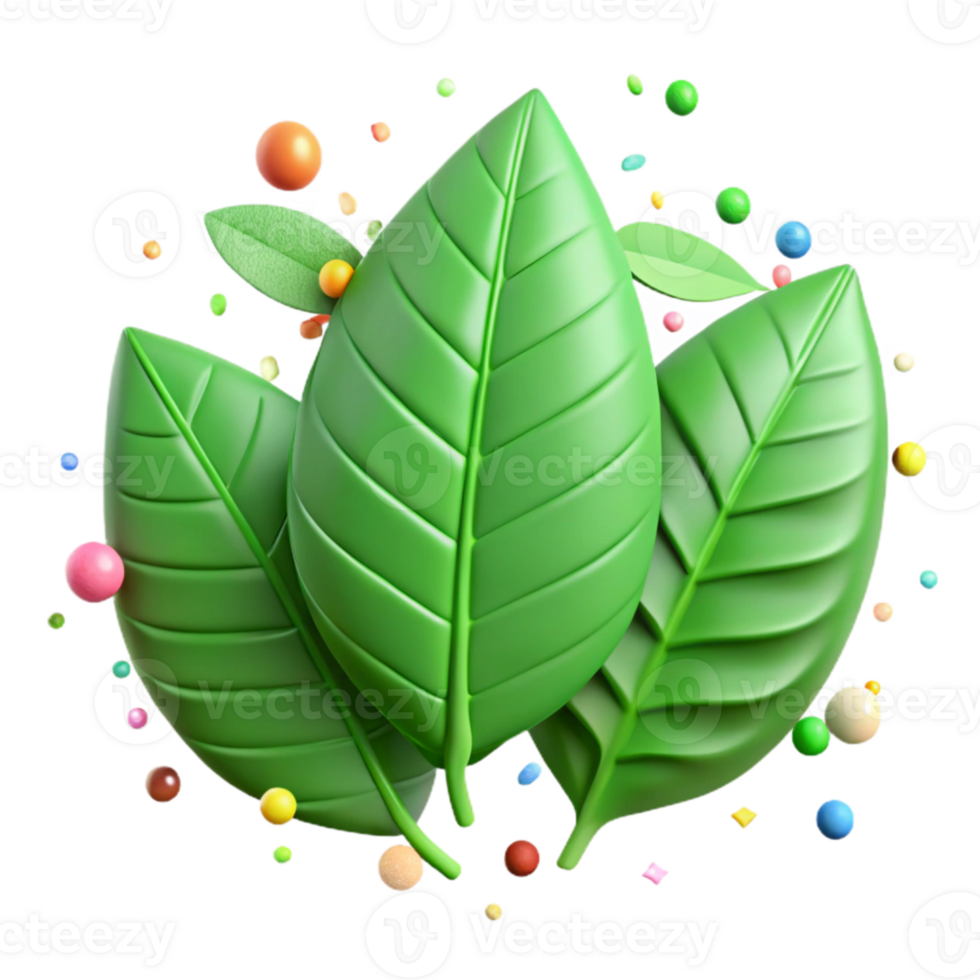 vibrant abstract Green Leaves Pattern Background Isolated Cutout professional png