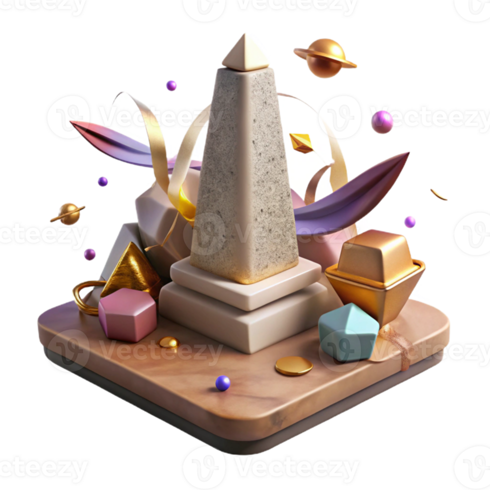 stunning modern Obelisk Isolated with Hieroglyphic Inscriptions detailed png