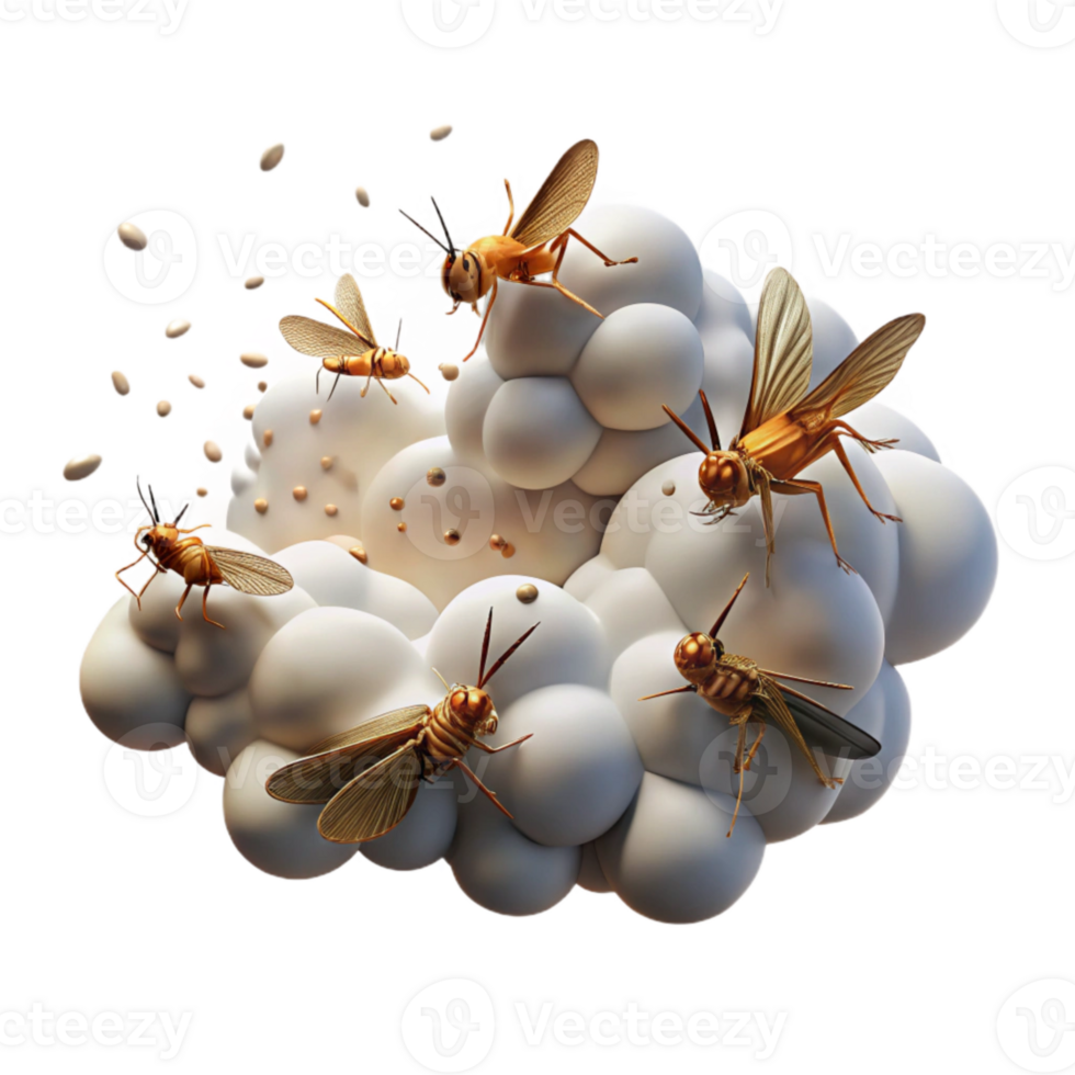 stunning vintage Locust Swarm Migration Isolated Dense Cloud Detail Transparent Background genuine png