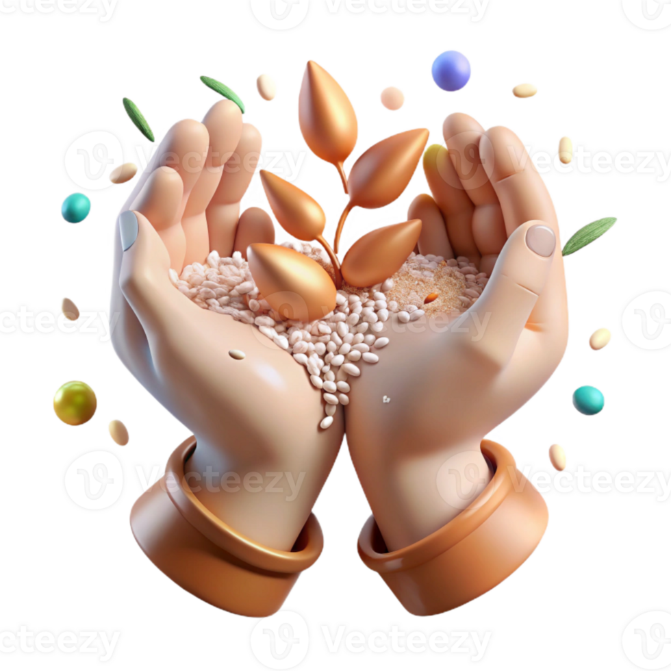 extraordinary rustic Hands Holding Seeds Growth Symbol Transparent premium png