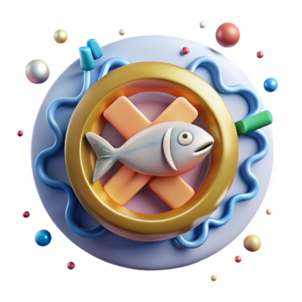 impressive modern Overfishing Awareness Symbol Isolated on Transparent Background exclusive png
