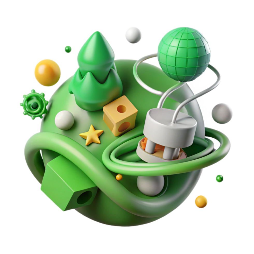 dramatic abstract Green Technology Innovation Illustrated Cutout exclusive png
