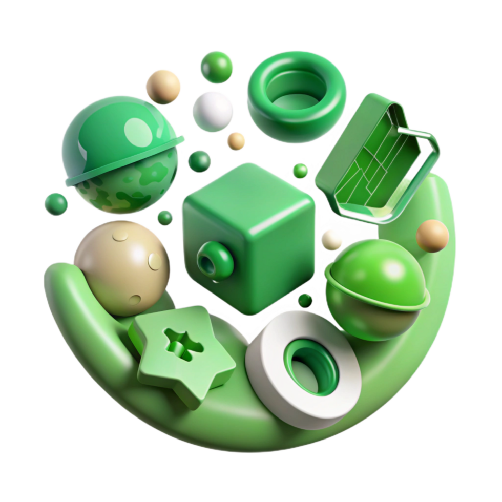 serene classic Green Technology Innovation Icons Transparent Background authentic png