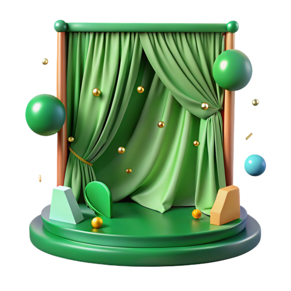 serene classic Green Screen Curtain Background Cutout authentic png