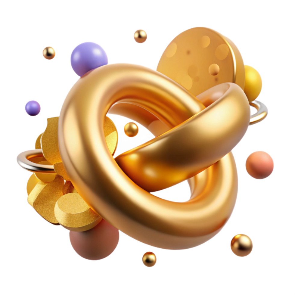 wonderful classic Ornate Gold Ring Isolated genuine png