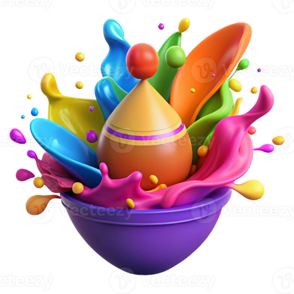 impressive classic Holi Color Splash Vibrant Isolated png