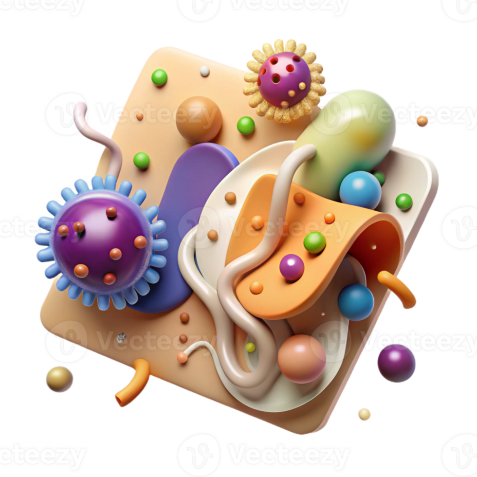 impressive abstract Microscope Slide with Bacteria Cutout high quality png
