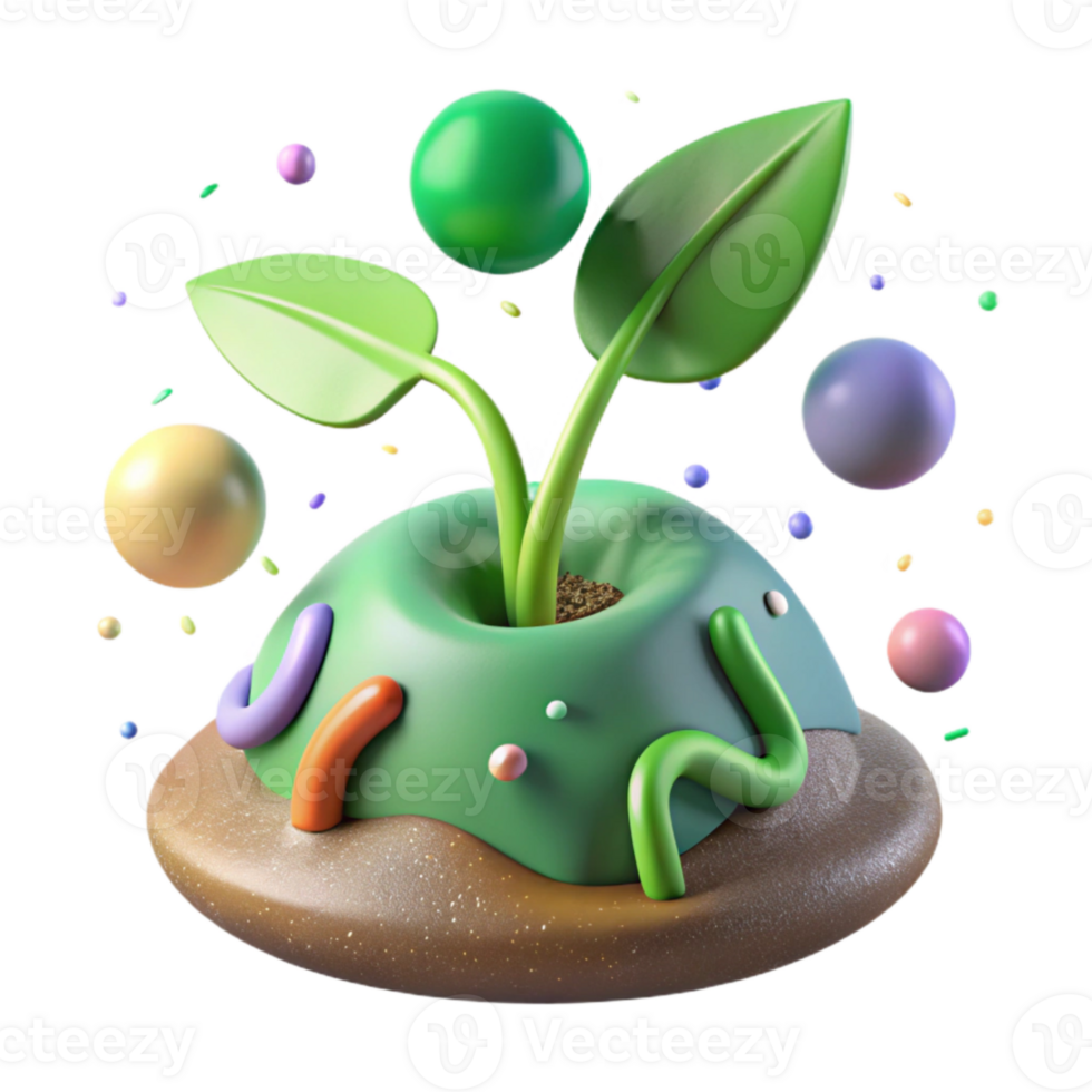 impressive creative Green Sprout Emerging From Soil Cutout premium png