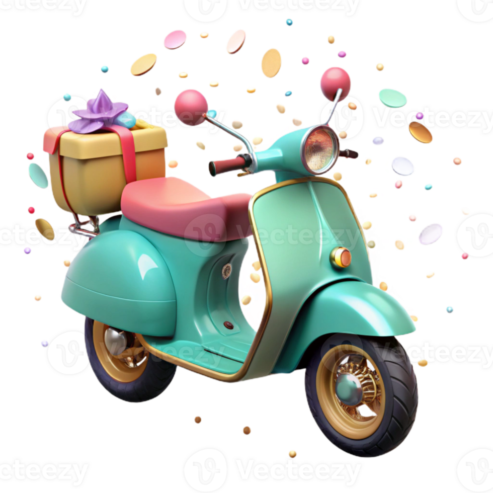 beautiful minimalist Italian Vespa Scooter Classic Design Isolated Transparent Background genuine png