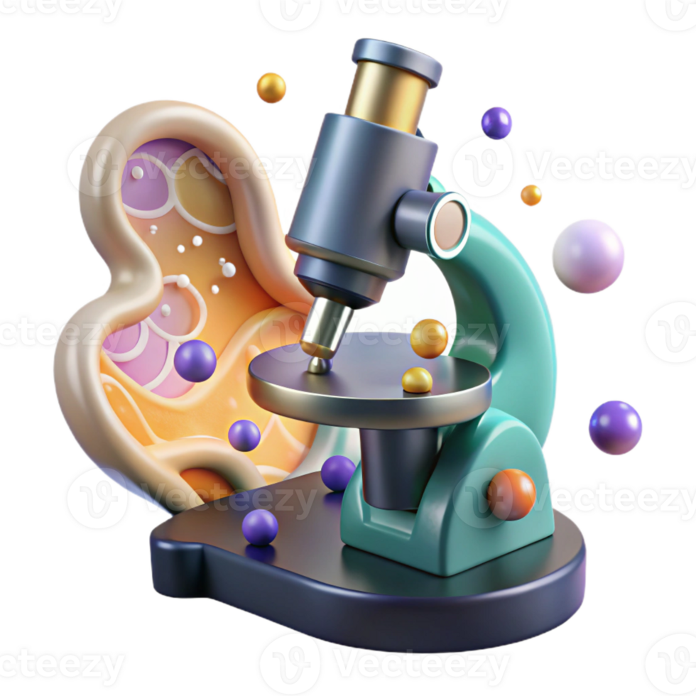 vibrant traditional Microscope Examining Water Sample Transparent Background professional png