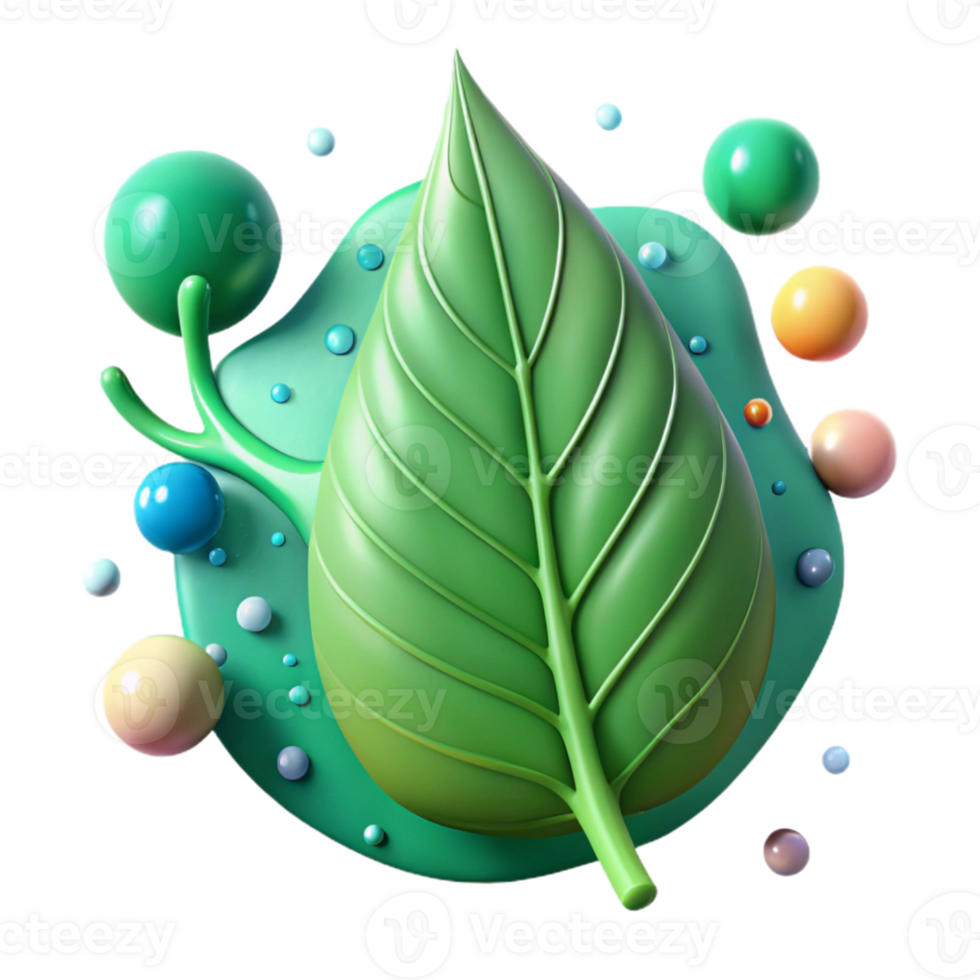 extraordinary modern Green Leaf with Water Droplets Isolated on Transparent Background genuine png