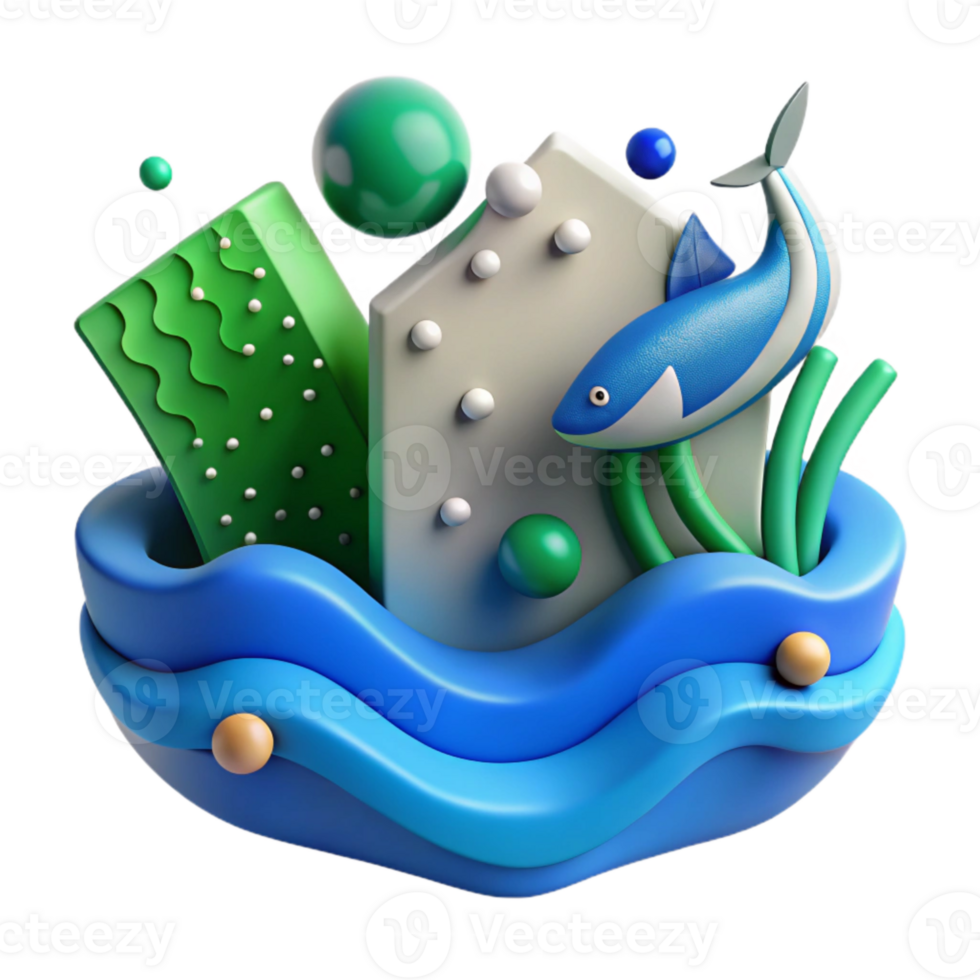 impressive rustic Overfishing Infographic Cutout Blue and Green original png