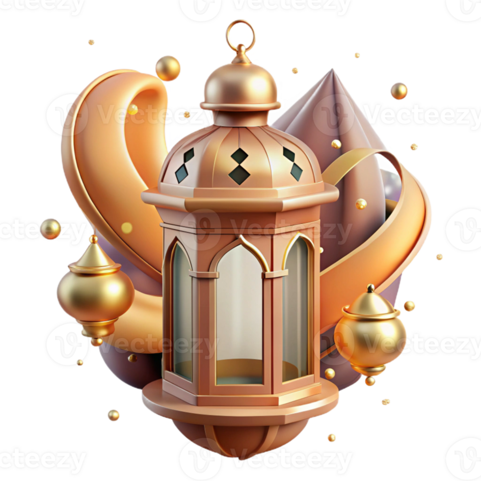 vibrant creative Ramadan Lantern Intricate Design Transparent Background high quality png
