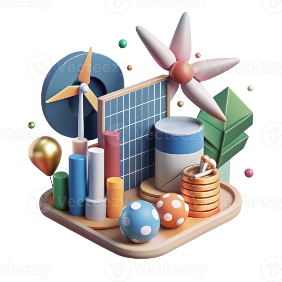 magnificent classic Renewable Energy Sources Chart Cutout with Modern Design authentic png