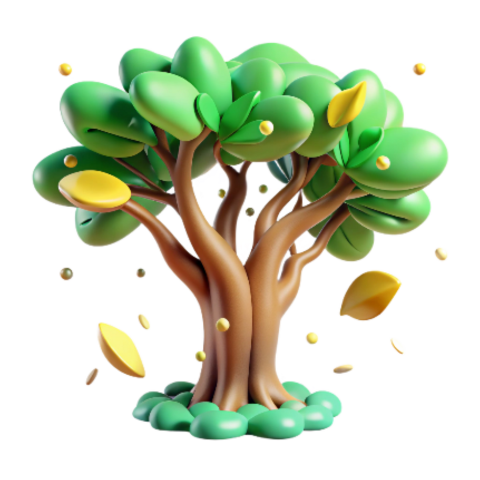 serene traditional Mangrove Tree with Green and Yellow Leaves Cutout detailed png