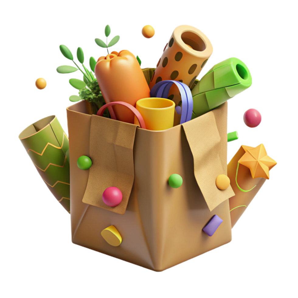 stunning abstract Recycled Packaging for Produce Isolated high resolution png