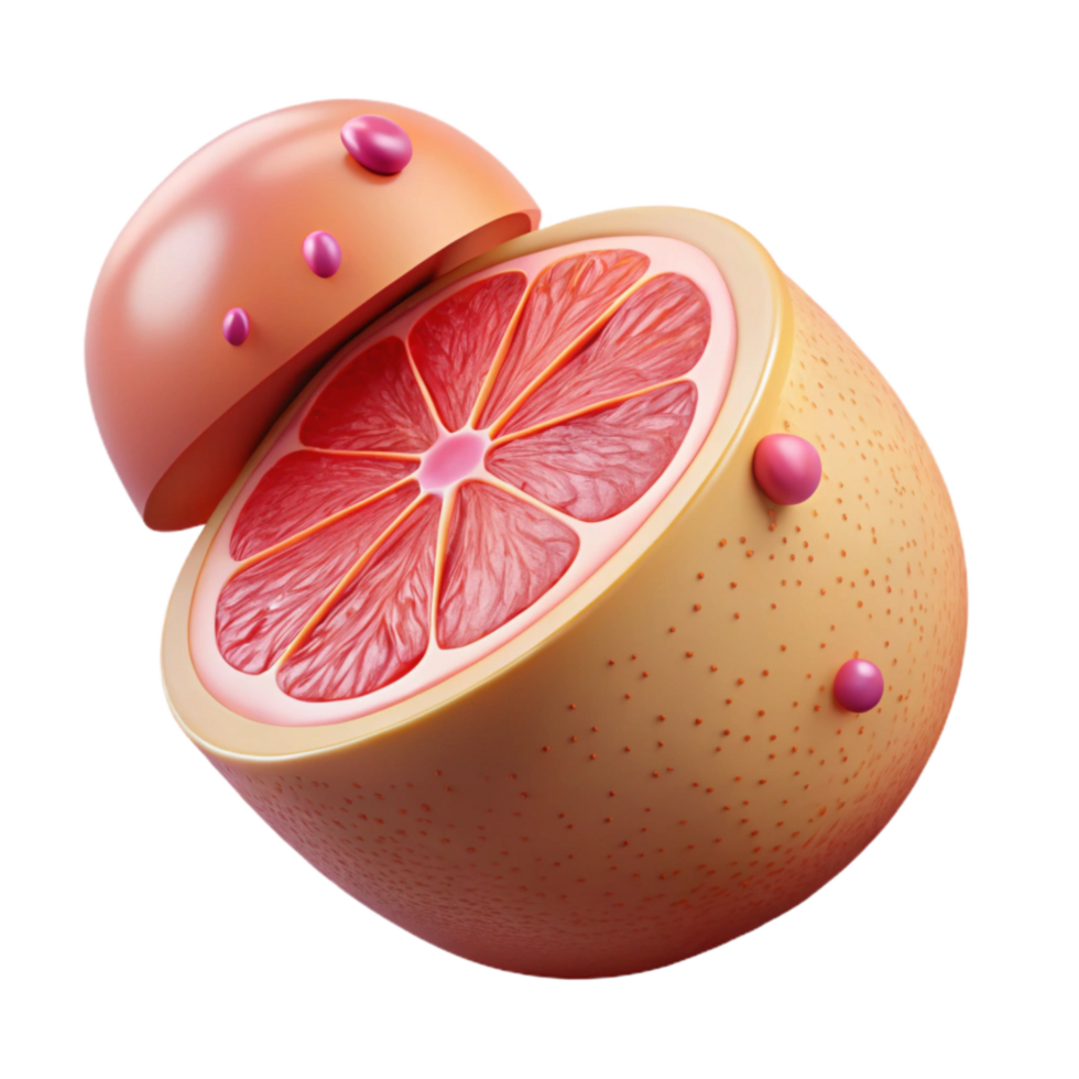 wonderful contemporary Grapefruit Half Isolated Pink Flesh high quality png
