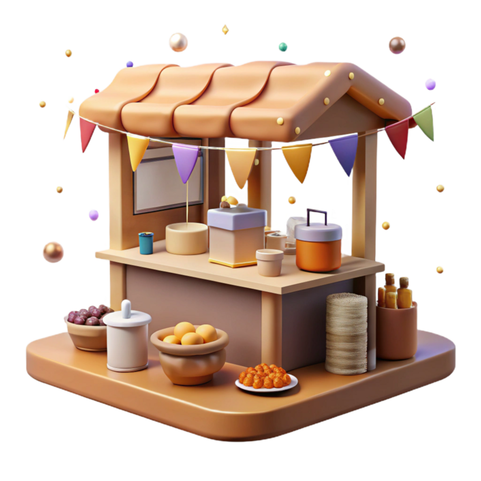 beautiful minimalist Local Food Stall Isolated Delicious Cuisine original png