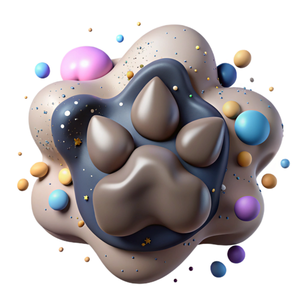 vibrant artistic Jaguar Paw Print in Mud Cutout premium png