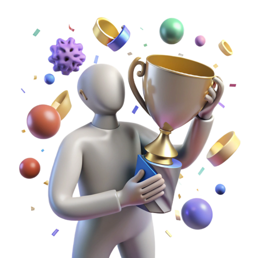 impressive rustic Person Holding Up Trophy Silhouette Cutout premium png