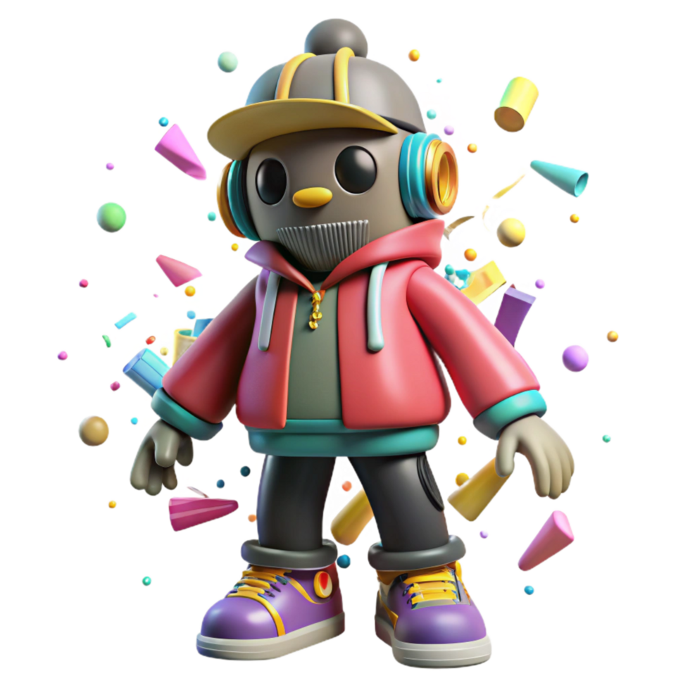 stunning artistic Graffiti Character Design Isolated with High Contrast professional png