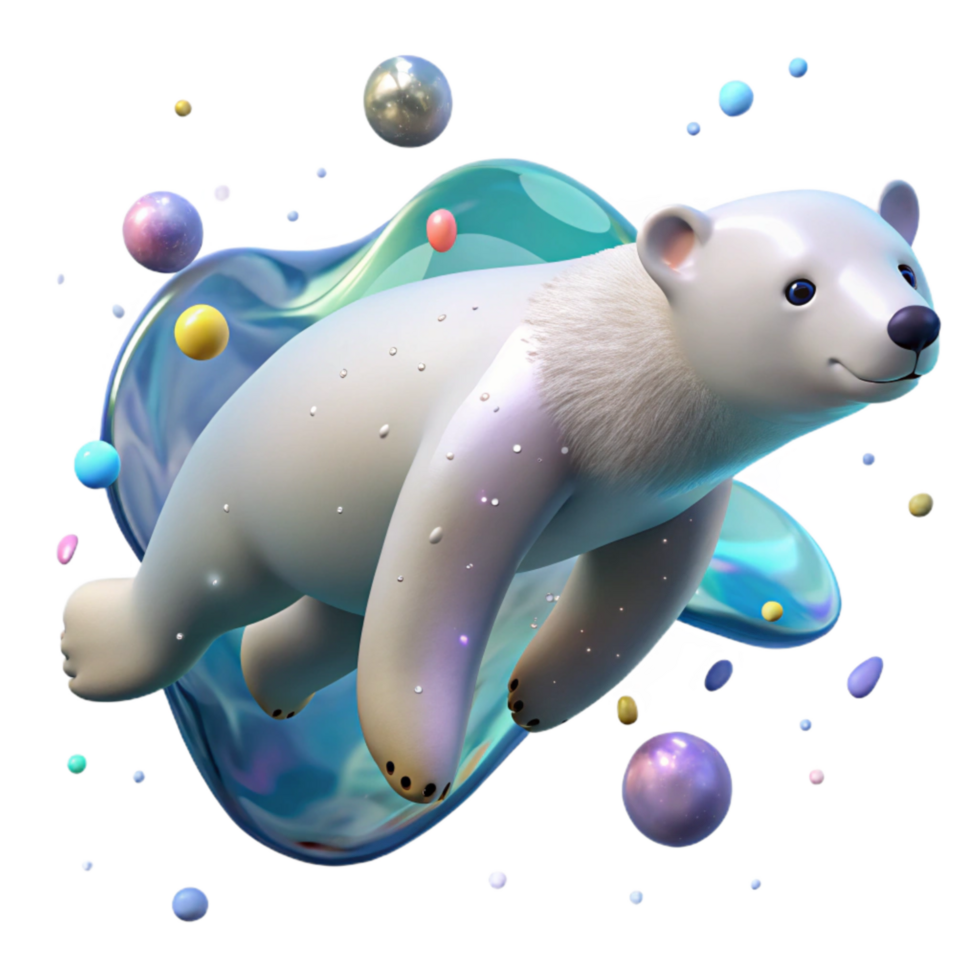 extraordinary classic Polar Bear Swimming Underwater Isolated exclusive png
