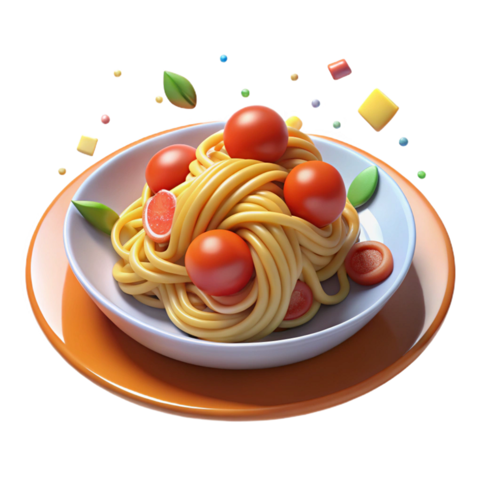 elegant abstract Plate of Pasta with Tomato Sauce Transparent Background authentic png