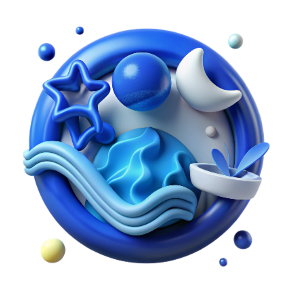 stunning abstract Ocean Conservation Project Icon Blue Isolated authentic png