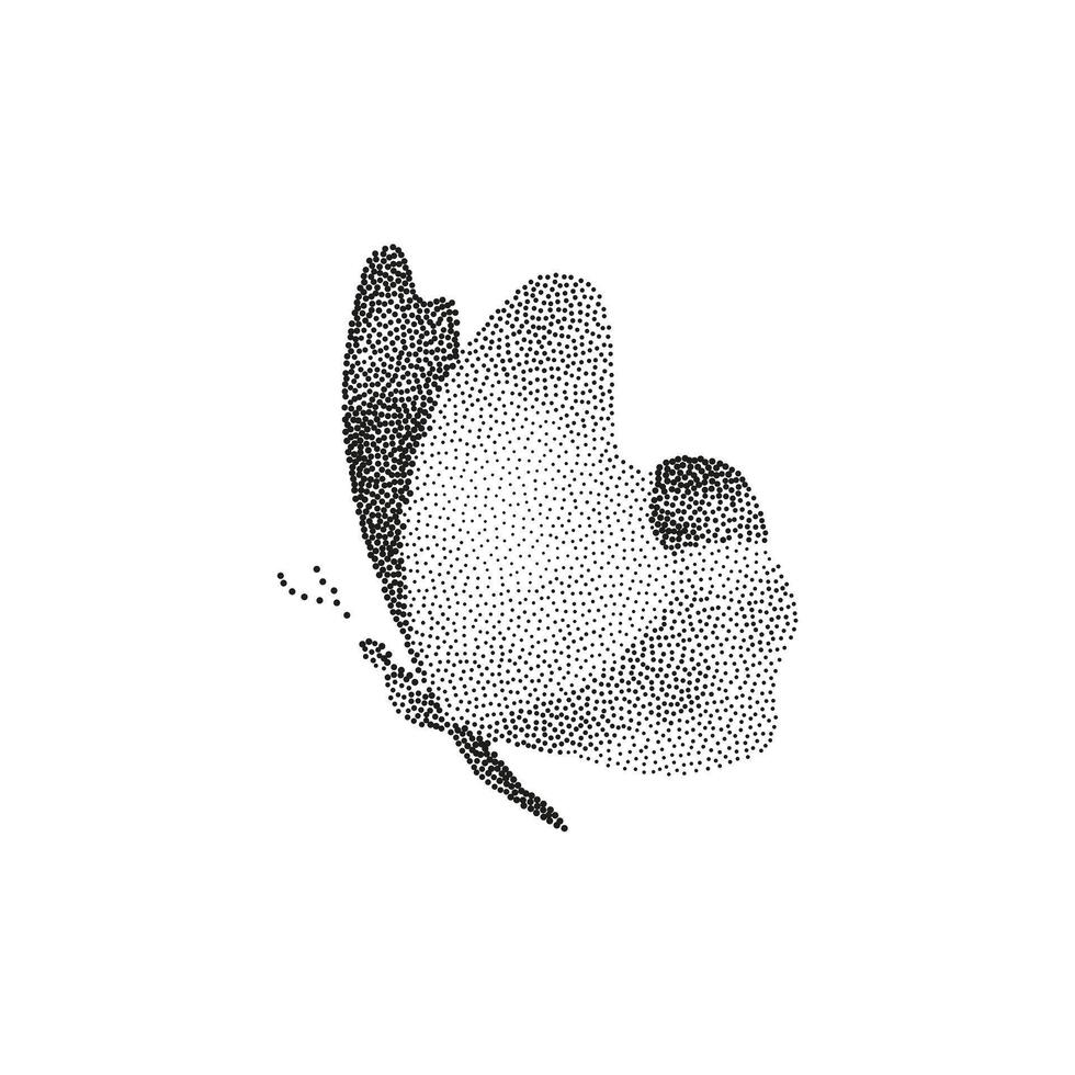 A black and white drawing of a butterfly vector