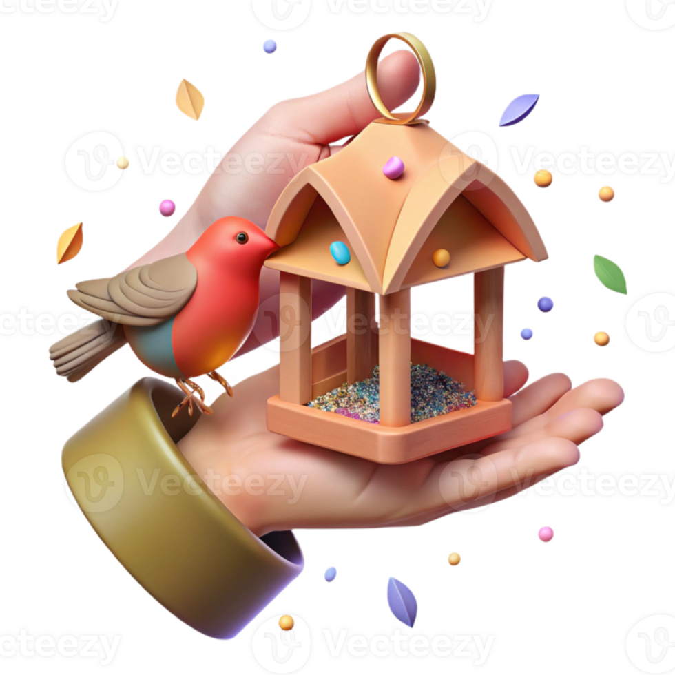 magnificent rustic Hand Holding Bird Feeder Cutout exclusive png