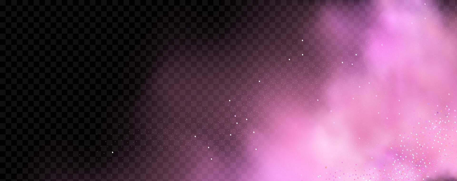 Pink and purple smoke on a black background vector