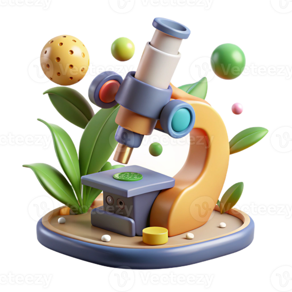 elegant abstract Microscope Analyzing Plant Sample for Animal Food Source Cutout exclusive png