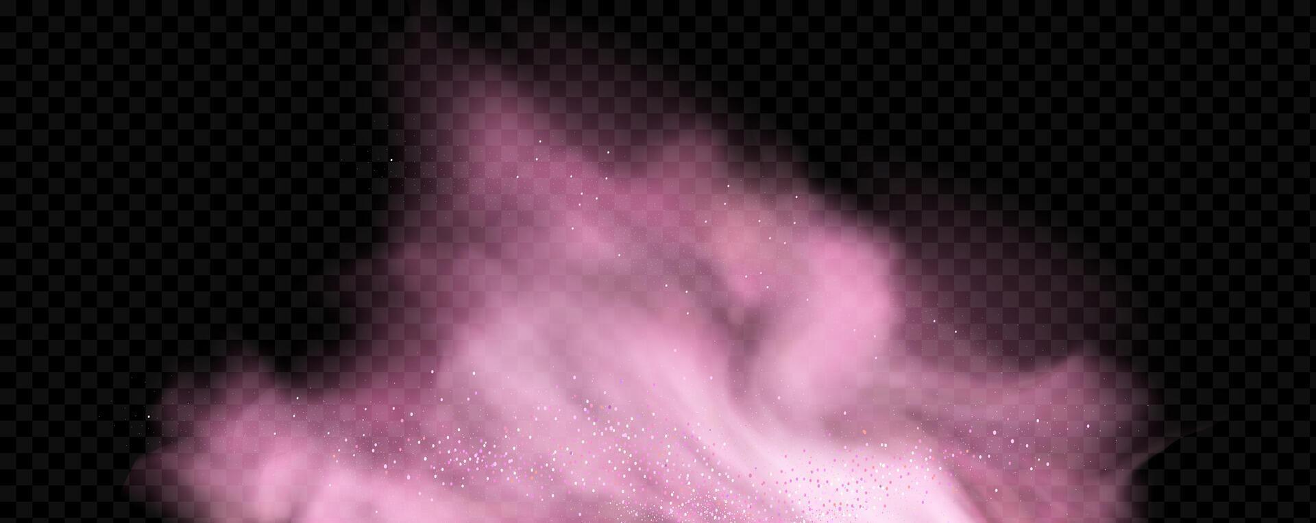 A pink powder on a black background vector