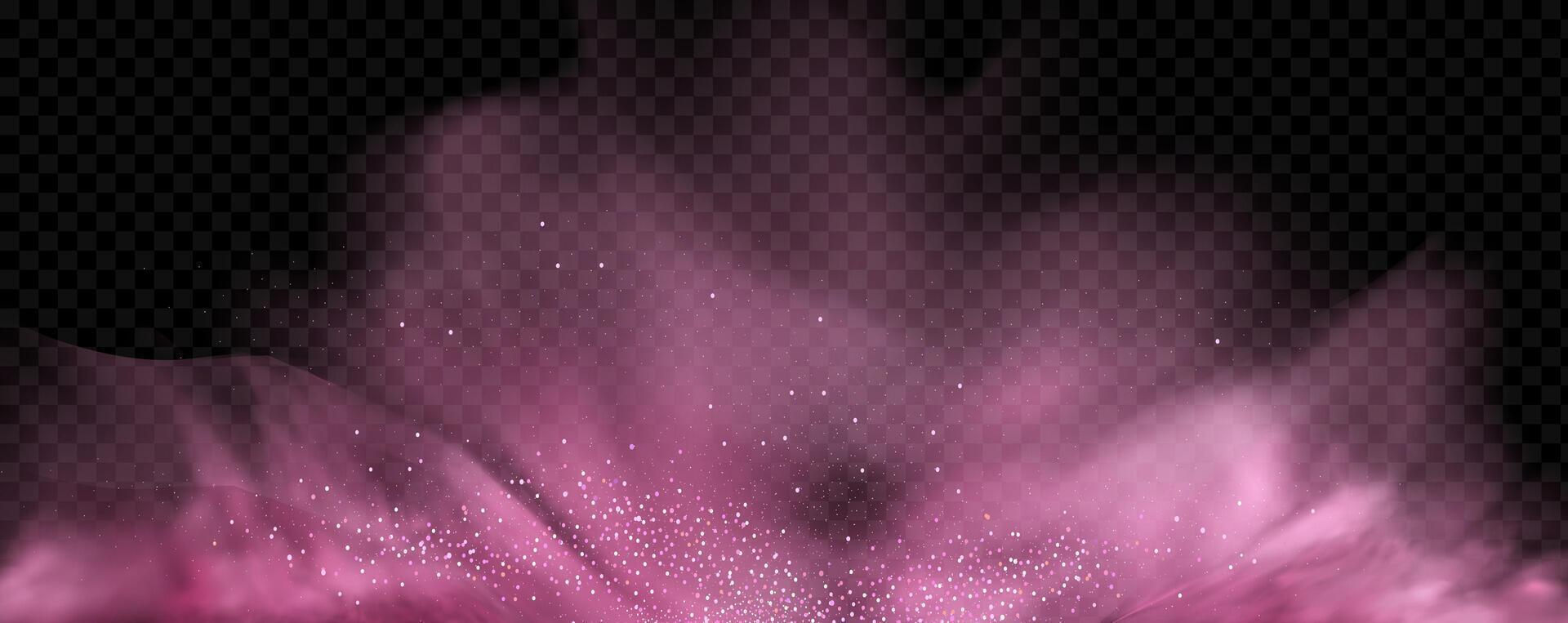 Pink flower with sparkles on a black background vector