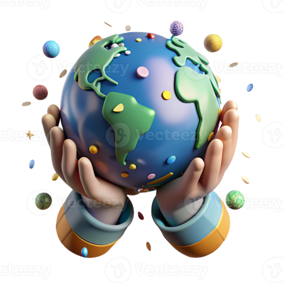 beautiful modern Hands Holding Earth Gently Isolated Element high resolution png