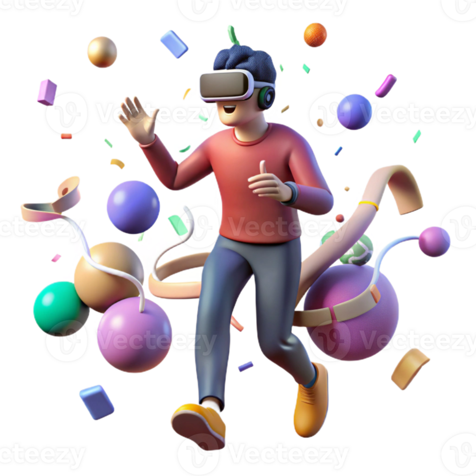 magnificent rustic Man Playing Vr Game Isolated authentic png