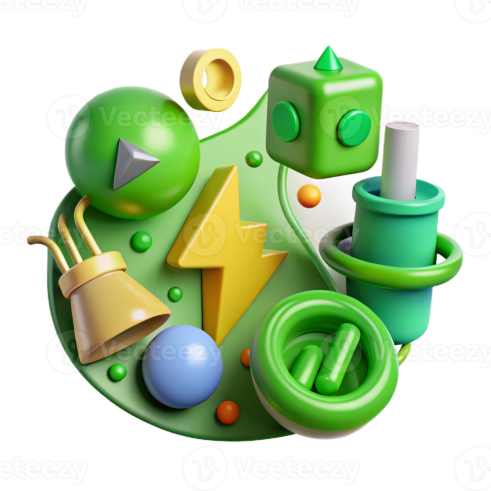 wonderful modern Green Energy Icons Set Cutout professional png