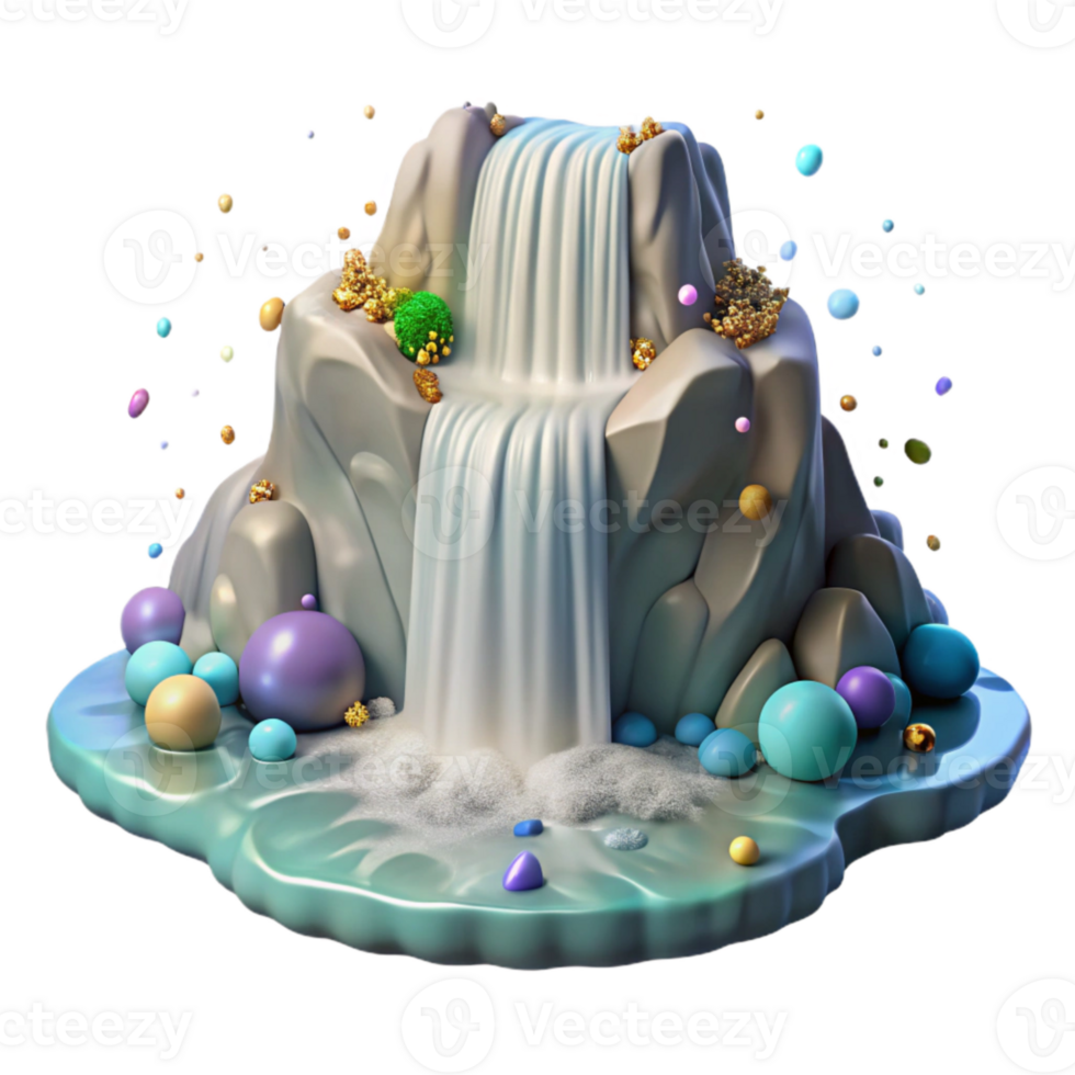 serene abstract Gushing Waterfall Torrent Transparent Background genuine png