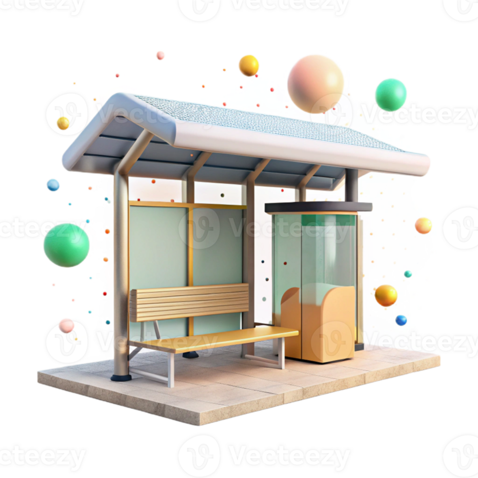 stunning classic Modern Bus Stop with Solar Panel Cutout original png