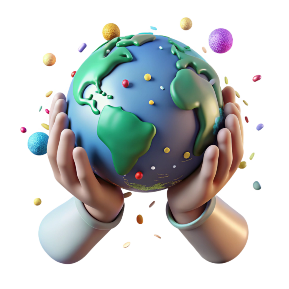 wonderful artistic Preservation Effort Hands Holding Globe Cutout detailed png
