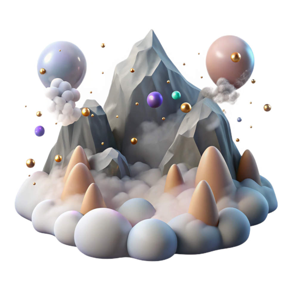 stunning abstract Morning Fog in Mountains Transparent Background premium png
