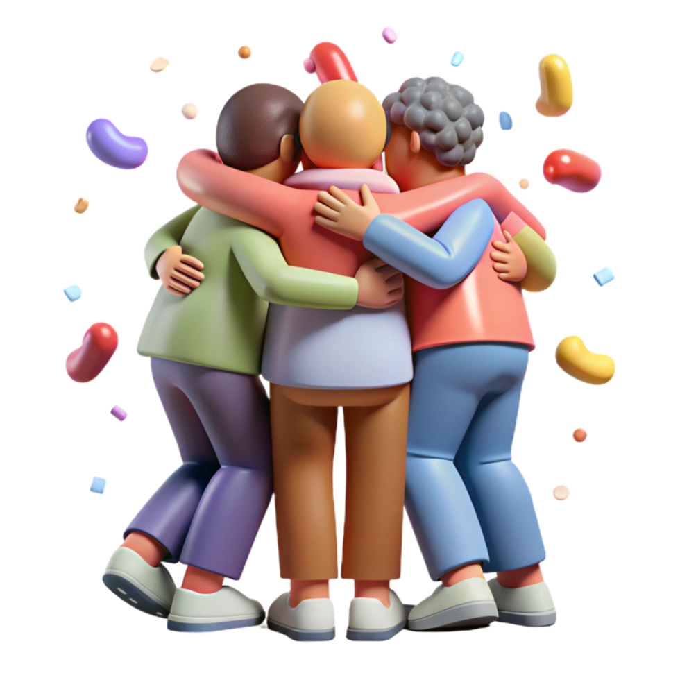 magnificent modern Group Hugging Consoling Gesture Transparent Background high quality png