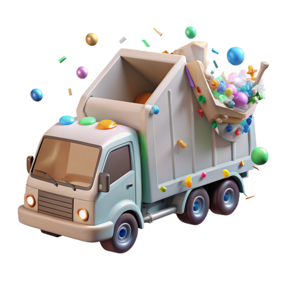 impressive rustic Recycling Truck Collecting Waste Cutout original png